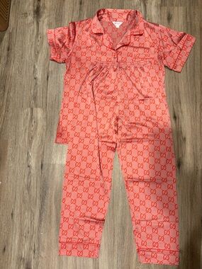 Satin Coral Pink GG Lounge Set